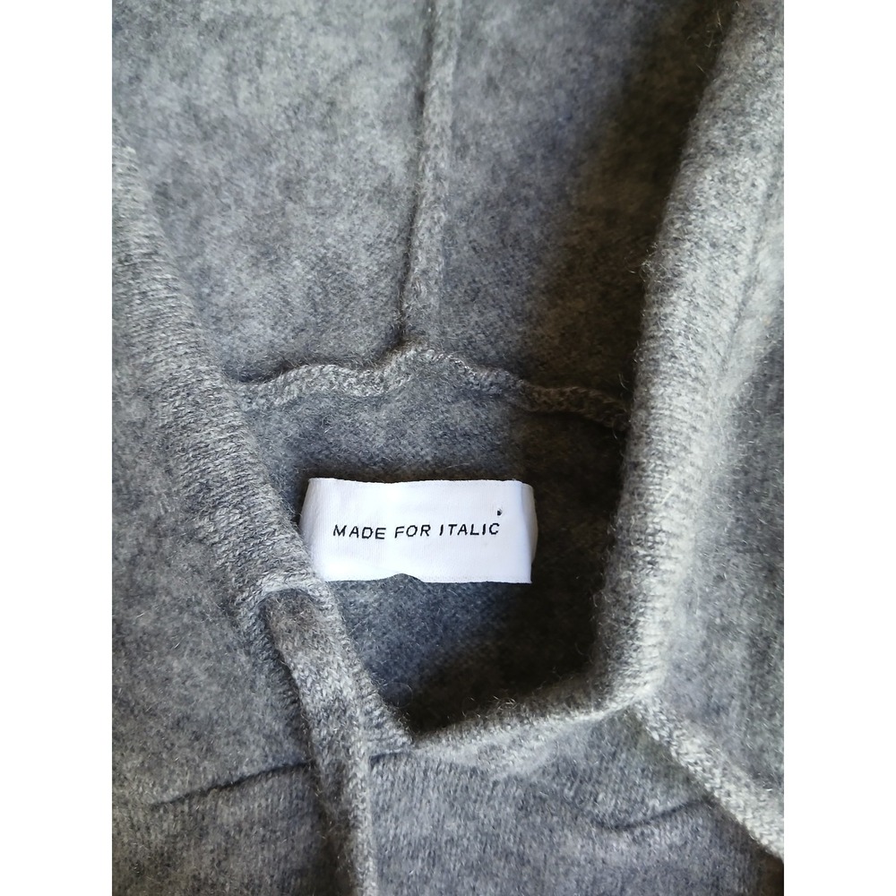 Made For Italic Sweater Medium Hoodie 100 Cashmere Italian Lagenlook Grey Luxe - Picture 4 of 12